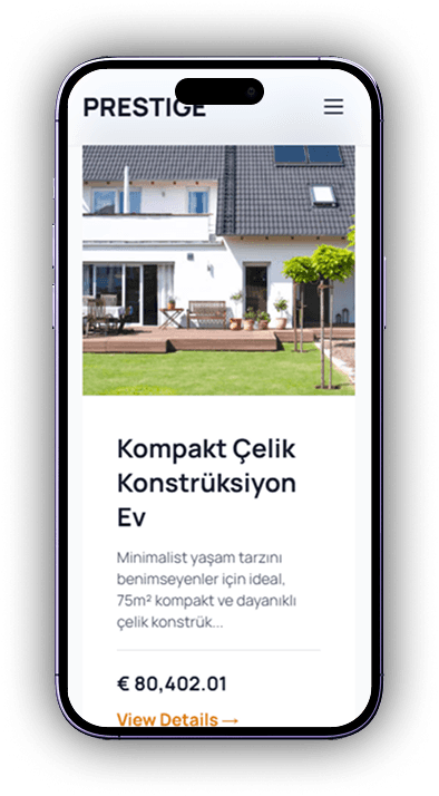 Prefabrik Ev Satış Platformu - Telefon Versiyonu